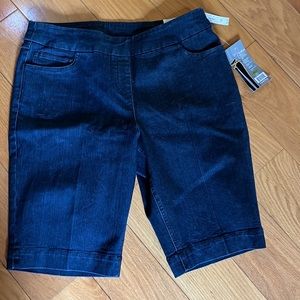 Stretch denim walking shortS 14 SLIM-STATION tummy control panel shape recovery